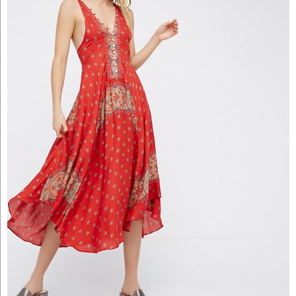 Free People, Faithfully Yours Printed Slip, Maxi